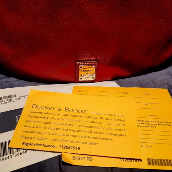 Dooney & Bourke Red Leather Hobo Bag - Picture 7 of 12